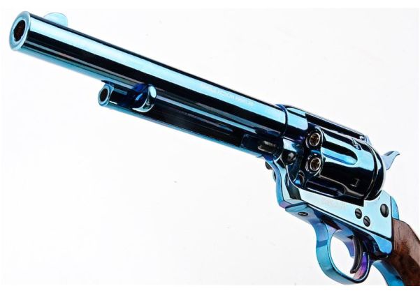 KING ARMS SAA .45 ピースメーカー リボルバー M - ブルーイング仕上げ (バージョンII、ガス式)

