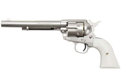 KING ARMS SAA .45 ピースメーカー リボルバー M - 銀(ぎん) (バージョンII、ガス式)
