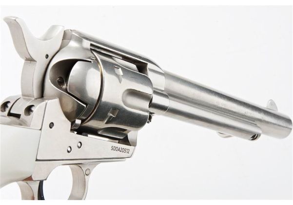 KING ARMS SAA .45 ピースメーカー リボルバー M - 銀(ぎん) (バージョンII、ガス式)
