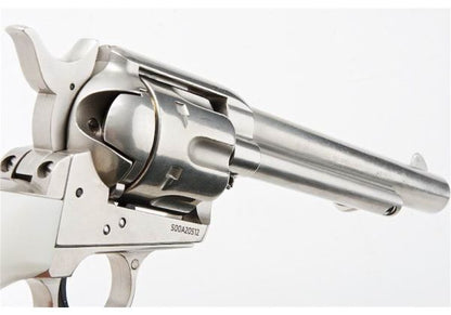 KING ARMS SAA .45 ピースメーカー リボルバー M - 銀(ぎん) (バージョンII、ガス式)
