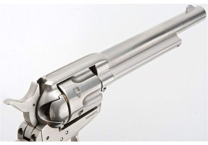 KING ARMS SAA .45 ピースメーカー リボルバー M - 銀(ぎん) (バージョンII、ガス式)

