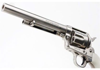 KING ARMS SAA .45 ピースメーカー リボルバー M - 銀(ぎん) (バージョンII、ガス式)
