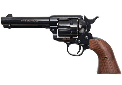 KING ARMS SAA .45 ピースメーカー リボルバー S - 電動(デンドウ)メッキ ブラック (バージョンII、ガス式)
