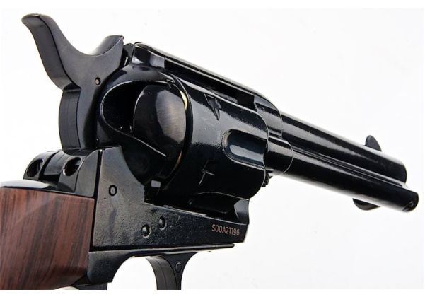 KING ARMS SAA .45 ピースメーカー リボルバー S - 電動(デンドウ)メッキ ブラック (バージョンII、ガス式)
