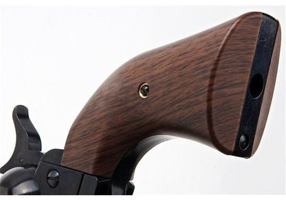 KING ARMS SAA .45 ピースメーカー リボルバー S - 電動(デンドウ)メッキ ブラック (バージョンII、ガス式)
