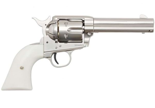 KING ARMS SAA .45 ピースメーカー リボルバー S - 銀(ぎん) (バージョンII、ガス式)
