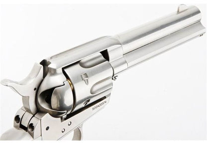 KING ARMS SAA .45 ピースメーカー リボルバー S - 銀(ぎん) (バージョンII、ガス式)
