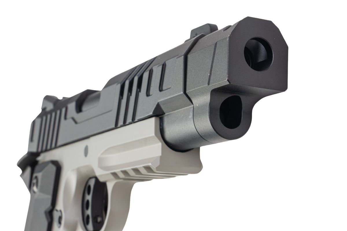 KJ Works KP-24 1911 GBB エアソフトピストル - グレーツートン（全メタル(ぜんきんぞく)）