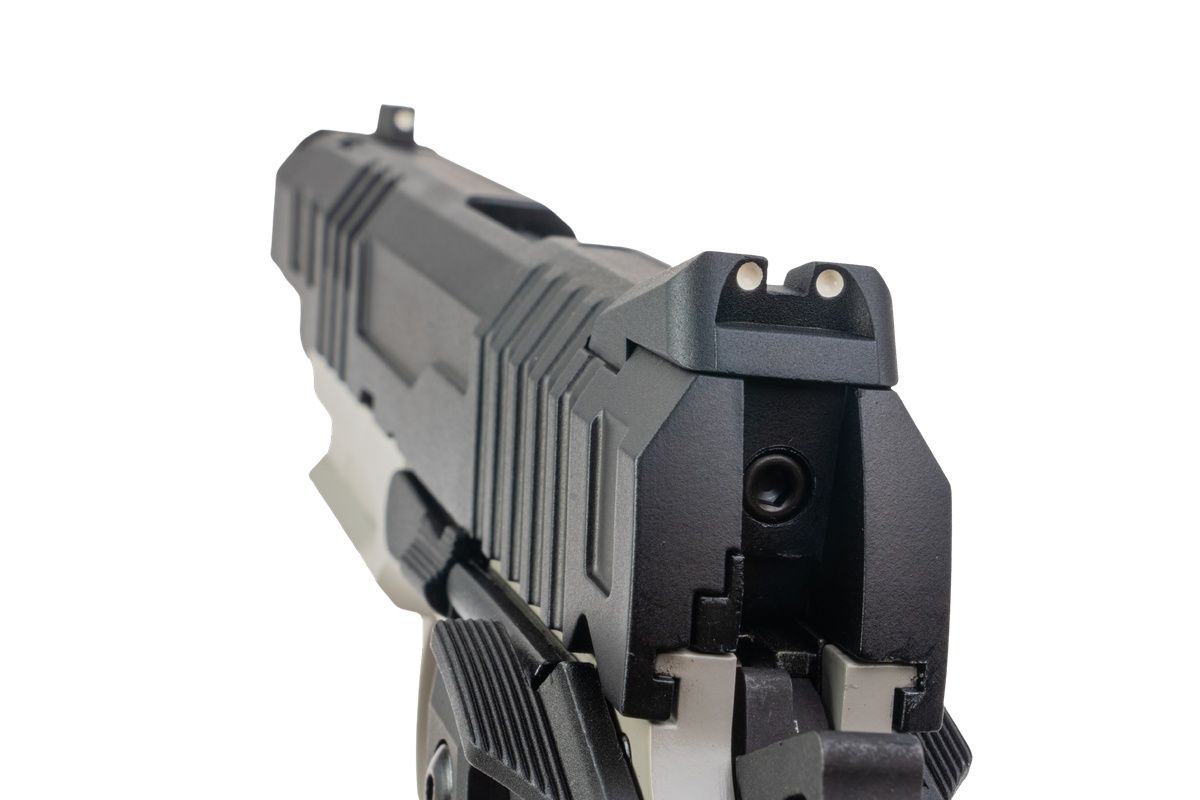 KJ Works KP-24 1911 GBB エアソフトピストル - グレーツートン（全メタル(ぜんきんぞく)）