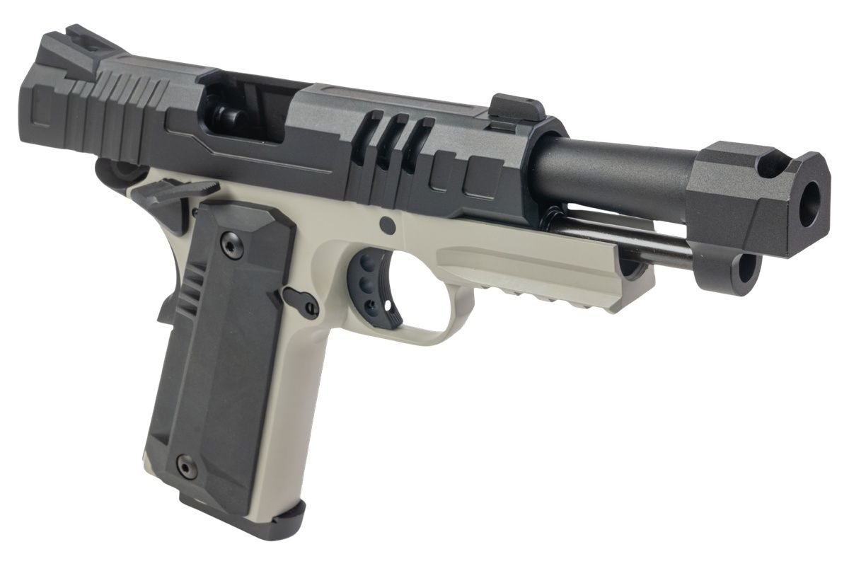 KJ Works KP-24 1911 GBB エアソフトピストル - グレーツートン（全メタル(ぜんきんぞく)）