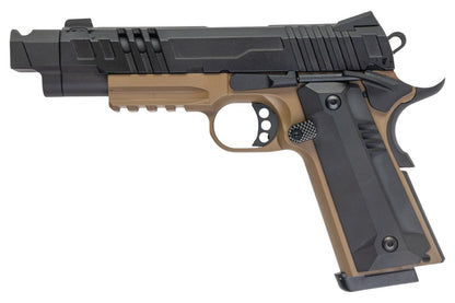 KJ Works KP-24 1911 GBB エアソフトピストル - タンツートンカラー（全メタル(ぜんきんぞく)）