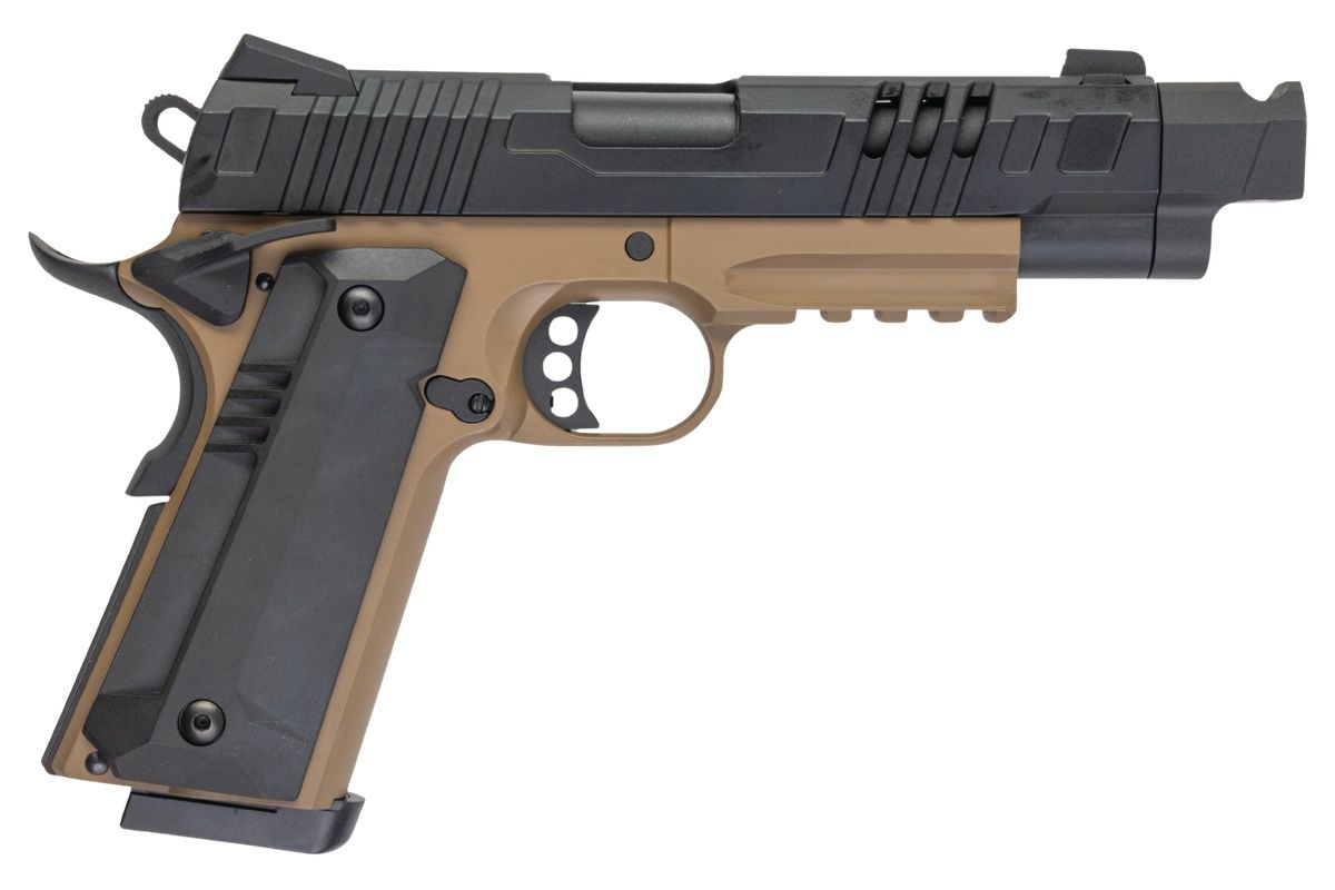KJ Works KP-24 1911 GBB エアソフトピストル - タンツートンカラー（全メタル(ぜんきんぞく)）
