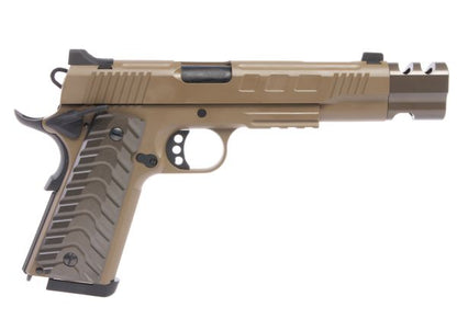 KJ Works 1911 KP-16 CO2 GBB エアソフトピストル - ダークアース
