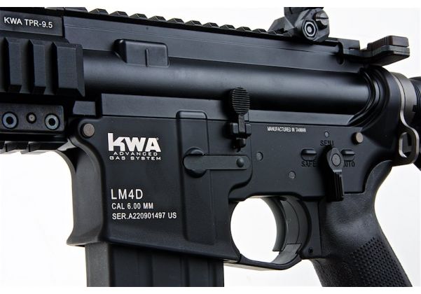 KWA LM4D GBB エアソフト ライフル (新しいツールレス ホップアップ付き) - ブラック