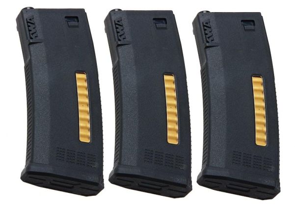 KWA MS120 エアソフト電動ガン ミッドキャップマガジン（3個セット） - ブラック