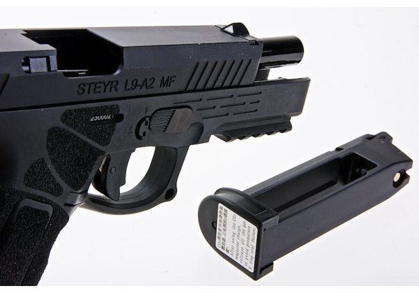 KJ Works STEYR L9A2 CO2エアソフトピストル - ブラック（ASGライセンス商品）
