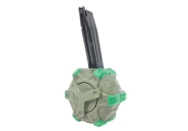 WE ハイキャパ グリーンガスマガジン (350発ドラムマガジン、AW/WE/東京ガス対応) - OD