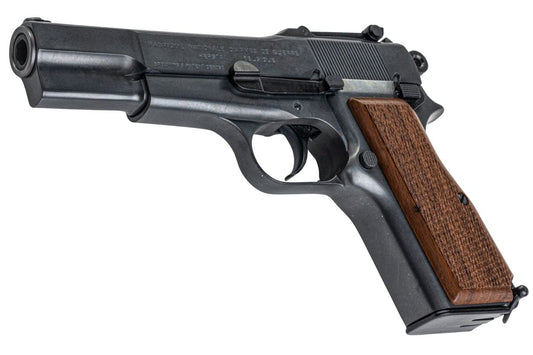 MARUSHIN ブローニング・ハイパワー軍用モデルガン - 優れた重量感、木製グリップ付き