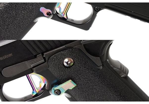 Nine Ball Tokyo Marui ハイキャパ GBB エアソフトカスタム エクステンデッドマグリリース - ヒートグラデーション