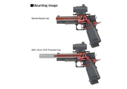 Nine Ball ノンリコイル 2ウェイアウターバレル（14mm逆スクリューアダプターー付き） Tokyo Marui G17 Gen 3 /G22 /G18C GBB用 - BK (Copy)