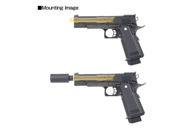 Nine Ball Tokyo Marui ハイキャパ 5.1 GBB TDC ス赤アウターバレル - ブラック