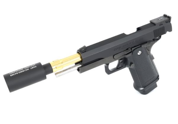 Nine Ball Tokyo Marui ハイキャパ 5.1 GBB TDC ス赤アウターバレル - ブラック