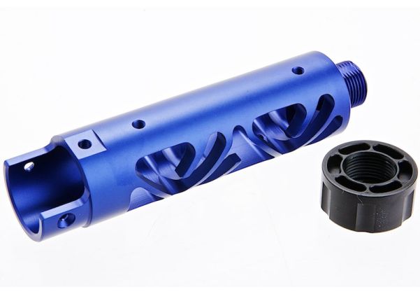Narcos Airsoft Action Army AAP01 フロントバレルキット (タイプ6) (CNCアルミニウム / アルミ 6061) - ブルー