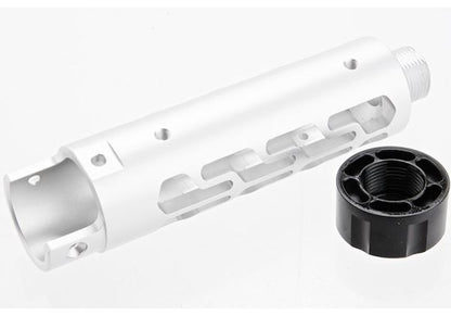 Narcos Airsoft Action Army AAP01 フロントバレルキット (タイプ7) (CNCアルミニウム / アルミ 6061) - 銀(ぎん)