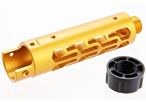 Narcos Airsoft Action Army AAP01 フロントバレルキット (タイプ7) (CNCアルミニウム / アルミ 6061) - 金(きん)