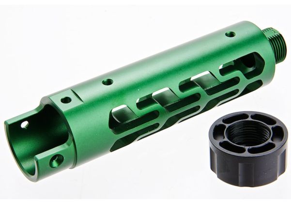 Narcos Airsoft Action Army AAP01 フロントバレルキット (タイプ7) (CNCアルミニウム / アルミ 6061) - グリーン