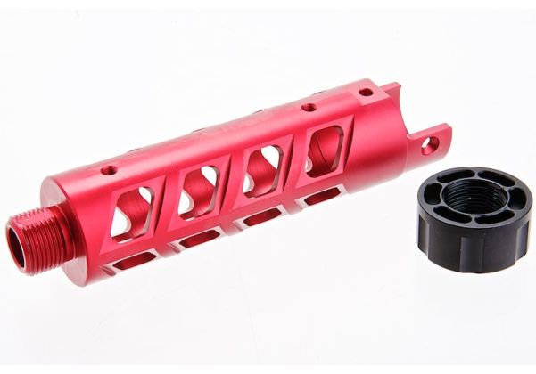 Narcos Airsoft Action Army AAP01 フロントバレルキット (タイプ8) (CNCアルミニウム / アルミ 6061) - 赤