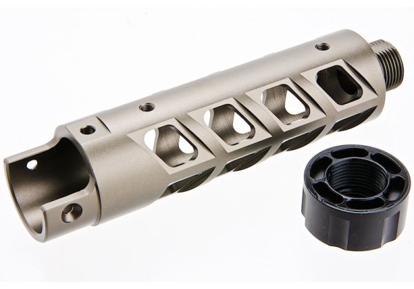 Narcos Airsoft Action Army AAP01 フロントバレルキット (タイプ8) (CNCアルミニウム / アルミ 6061) - チタングレー
