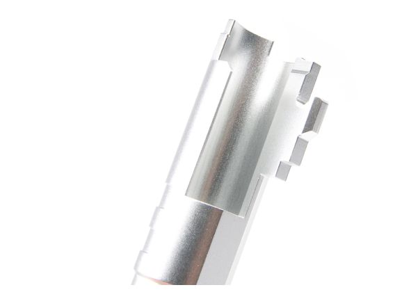 Airsoft Masterpiece HI-CAPAアウターバレル .45 ス赤アルミ - 銀(ぎん)