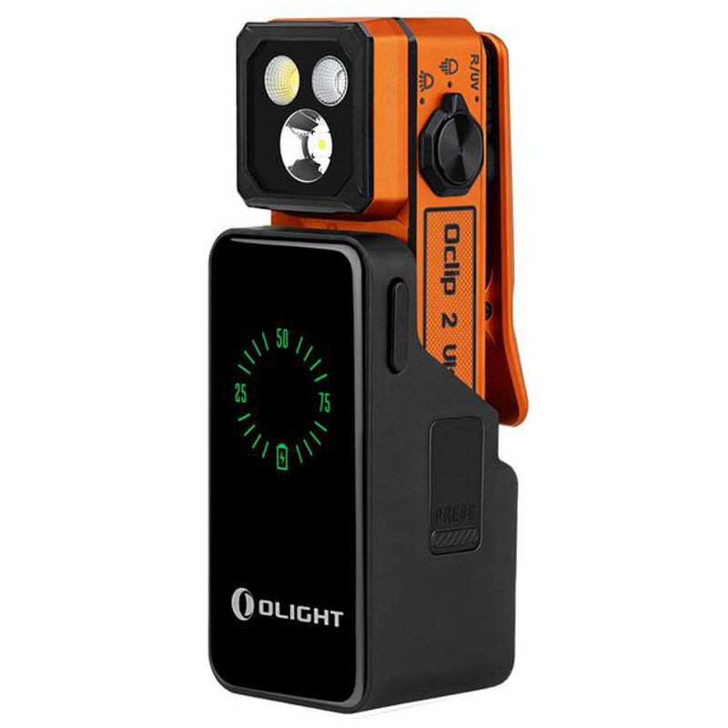 OLIGHT Oclip 2 Pro プレミアムクリップ式懐中電灯（充電ドック付き） - オレンジ