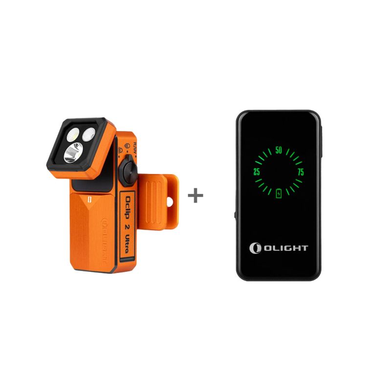 OLIGHT Oclip 2 Pro プレミアムクリップ式懐中電灯（充電ドック付き） - オレンジ