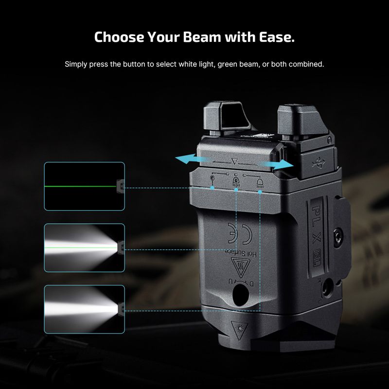 OLIGHT PL-X GL 3-in-1 ライト＆レーザーコンボ - ブラック