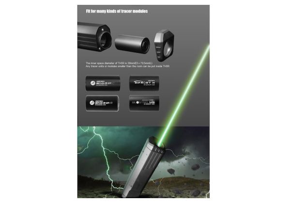 ACETECH THOR トレーサーユニット（Krytac Kriss Vector用、ブライトナーR搭載）（グリーン＆赤BB弾対応） - ブラック