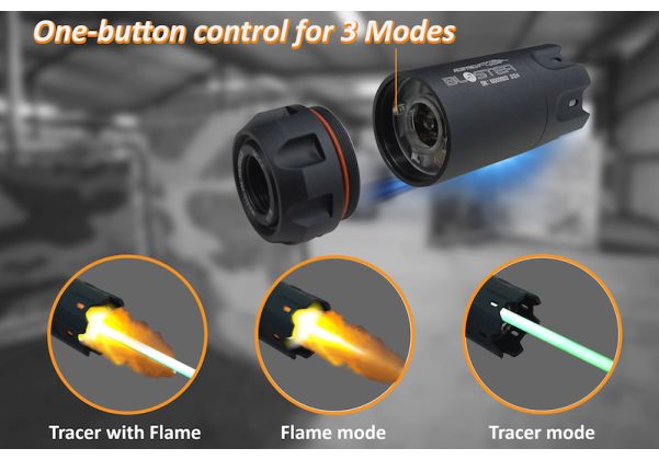 ACETECH ブラスタートレーサーユニット (M14CCW) M11CW アダプターー (炎エフェクト) 付き - BK