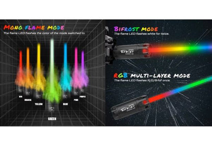 ACETECH ビフロスト トレーサーユニット (M14CCW) マルチカラーフレイムエフェクト (RGB レインボー) 搭載 - BK