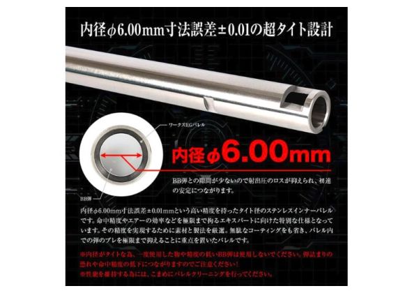 PROMETHEUS  WORKS EG インナーバレル (6.00MM、L:185MM) 東京マルイ電動ガン用 (ステンレススチール、限定版)