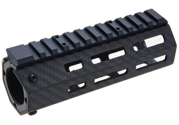 Revanchist Airsoft Tokyo Marui MWS GBBR エアソフト 軽量カーボンファイバー M-lok ハンドガードレイル (5.5インチ、ブラック)