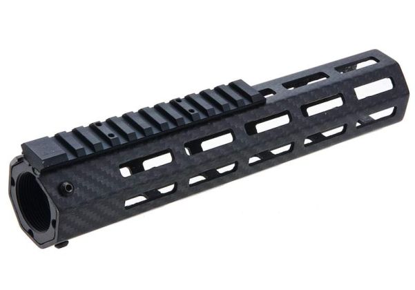 Revanchist Airsoft Tokyo Marui MWS GBBR エアソフト 軽量カーボンファイバー M-lok ハンドガードレイル (9.5インチ、ブラック)