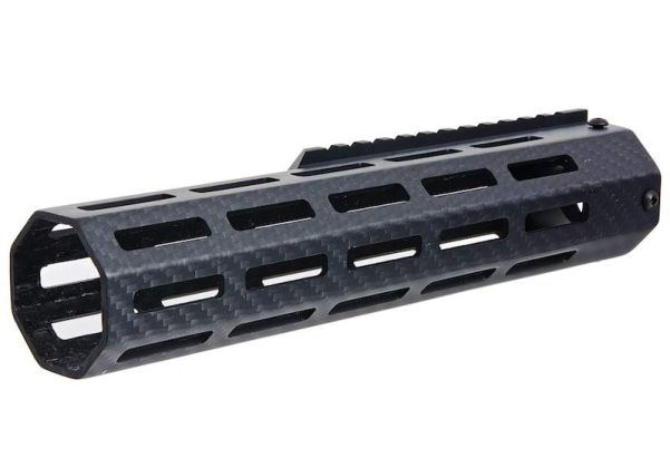 Revanchist Airsoft Tokyo Marui MWS GBBR エアソフト 軽量カーボンファイバー M-lok ハンドガードレイル (9.5インチ、ブラック)