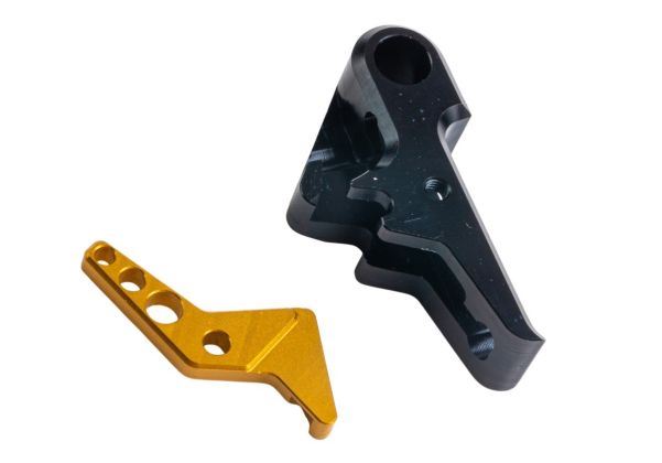 Revanchist Airsoft VFC Walther PDP フラットトリガーセット - ブラックトリガー、金(きん)セーフティ
