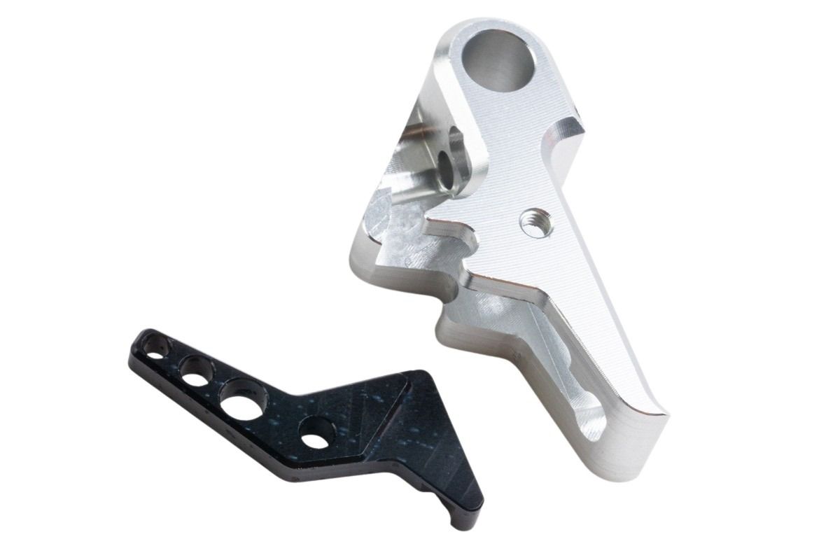 Revanchist Airsoft VFC Walther PDP フラットトリガーセット - 銀(ぎん)トリガー、ブラックセーフティ
