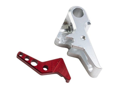 Revanchist Airsoft VFC Walther PDP フラットトリガーセット - 銀(ぎん)トリガー、赤セーフティ
