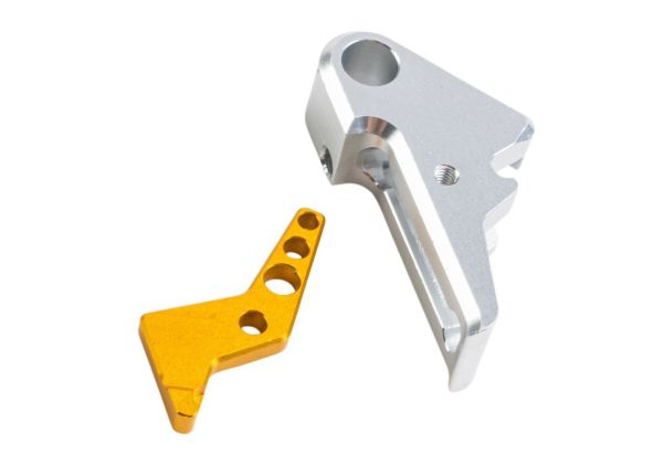 Revanchist Airsoft VFC Walther PDP フラットトリガーセット - 銀(ぎん)トリガー、金(きん)セーフティ
