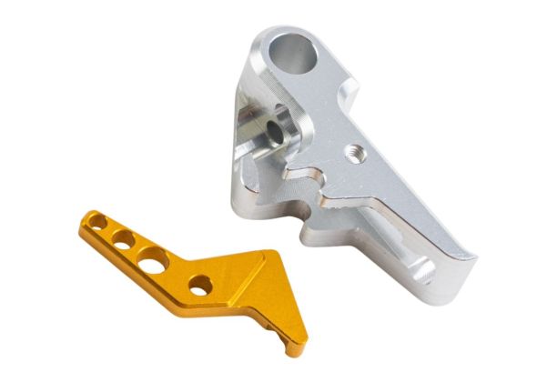 Revanchist Airsoft VFC Walther PDP フラットトリガーセット - 銀(ぎん)トリガー、金(きん)セーフティ
