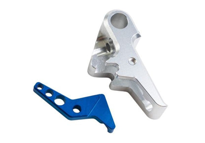 Revanchist Airsoft VFC Walther PDP フラットトリガーセット - 銀(ぎん)トリガー、ブルーセーフティ
