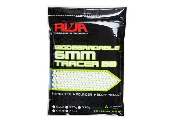 RWA 6MM エアソフト トレーサー BB (PLA BIO トレーサー、0.28G、3000 発/バッグ)